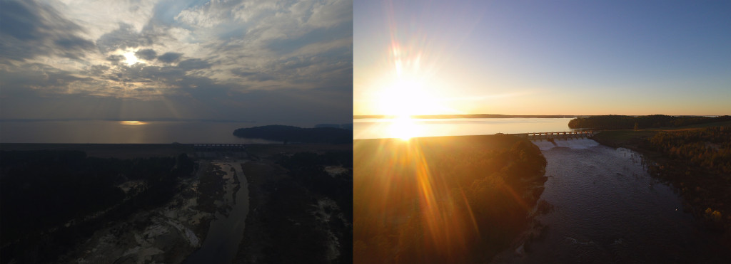 January 2016 and February 2016 below the Toledo Bend Spillway