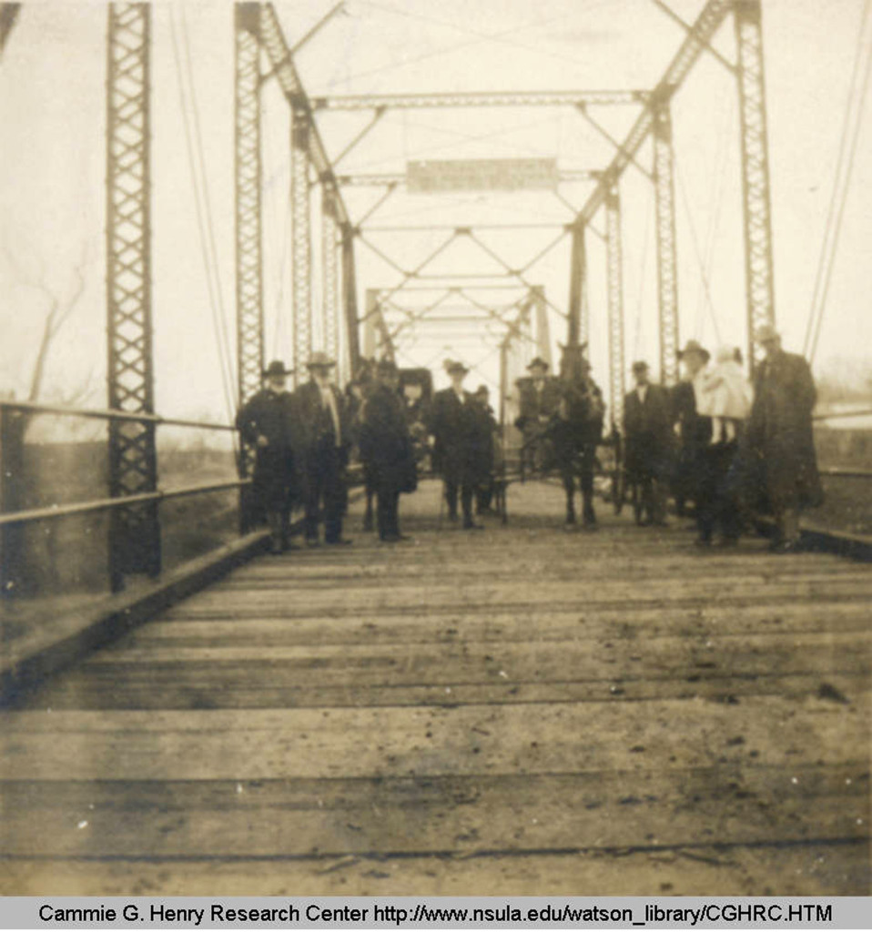 1914- The first crossing on Cane River Bridge. 