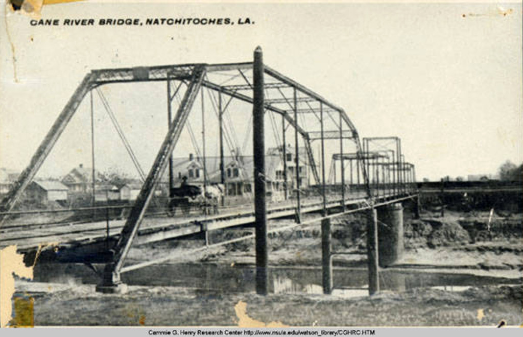  Cane River Bridge with horse and buggy before upper Cane River Dam was built